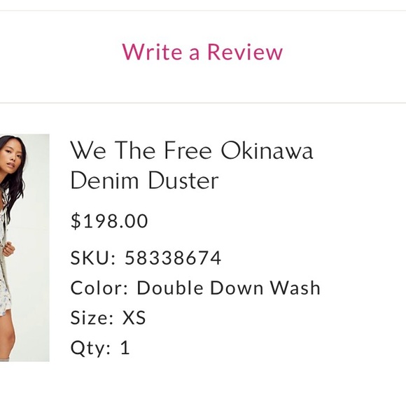 Free People Denim Duster size xs - Picture 4 of 9